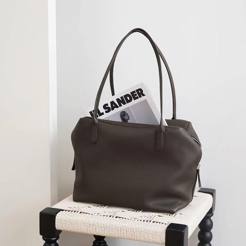 

Cross-Border Fashion Full-Leather Top Handle Cowhide Underarm Bag Ultra-Simple Casual Style Bag Fashionable And Comfortable Single-Shoulder Bag 30x22x18cm кофейный