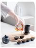 Portable Glass Travel Tea Set: Quick Outdoor Kung Fu Tea Cup & Japanese Teapot - Perfect Business Gift Set