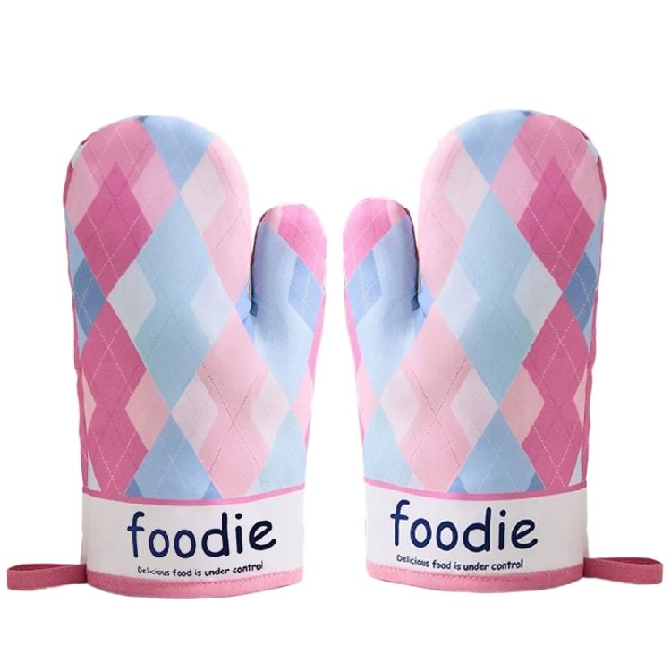 1Pair Oven Mitts Heat Resistant Oven Gloves Baking Mitts NonSlip Microwave Gloves for Barbecue, Cooking, Baking