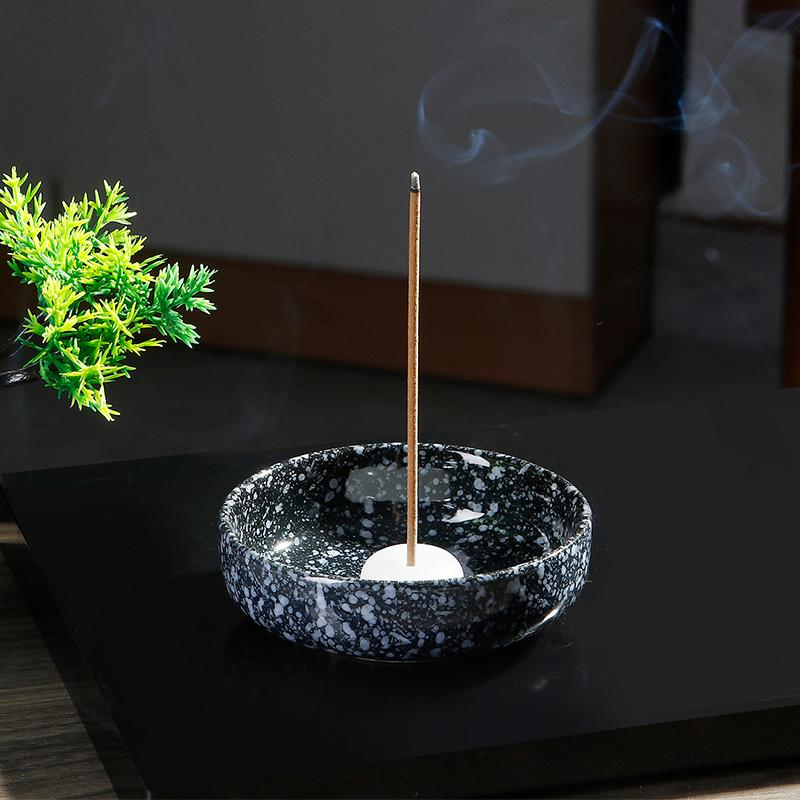 Ceramic Incense Holder Chinese Incense Burner with Ceramic Ashtray Buddhism Supplies Home Decoration