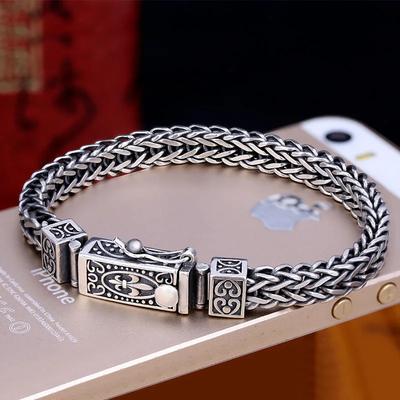 Vintage Bangles Dragon Bone Chain Weaving Bracelet for Women and Men Double Chains Buckle Can Wear Banquet Jewelry