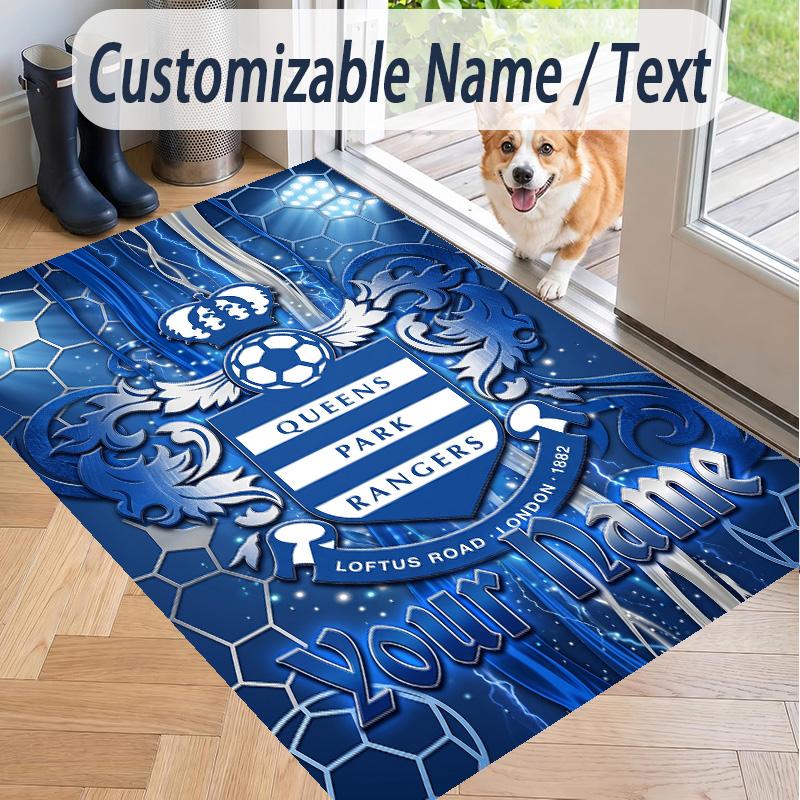 Custom Text Printed Rug Queens Park Rangers FC Non Slip Floor Carpet For Home Room Decor
