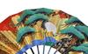Kyoto Fan Decorative Fan with a Single Crane and Red and White Plum Comes with a Fan Stand and In a Double-sided Blossoms. Box.