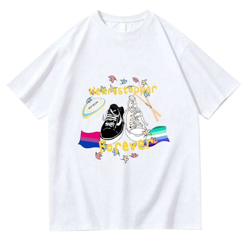 Heartstopper Forever Film 2026 Tshirt Heartstopper Forever Canvas Vintage Cartoon Print T-shirt Fashion Unisex Cotton Streetwear
