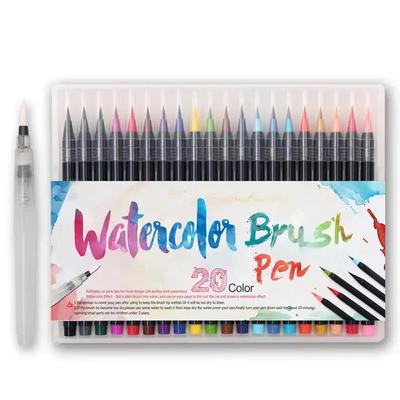 20+1 Aquarell-Pinselstift-Set, Lebendige Farben zum Malen, Kalligrafie, für Kunstprojekte & Basteln, Ideal für Anfänger & Profis
