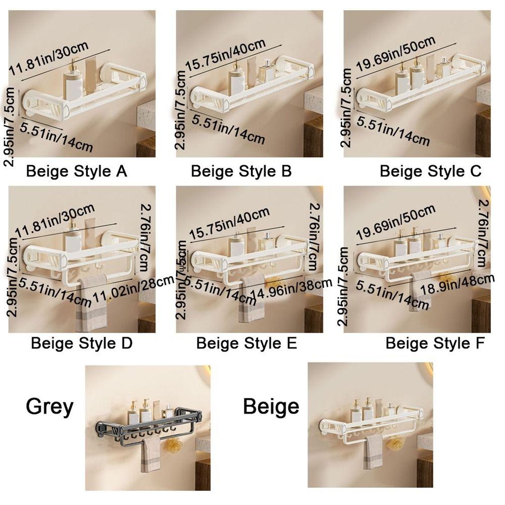 Wall Mounted Shampoo Storage Rack Punch Free Cosmetics Storage Rack Toilet Shampoo Holder  Kitchen