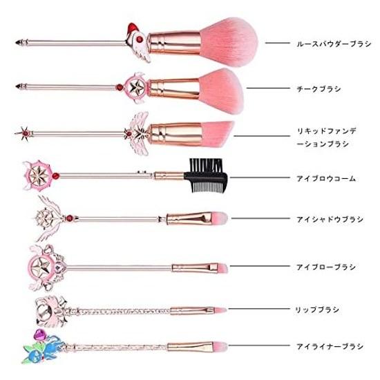 8-piece Sailor Moon Makeup Brush Set Soft Fiber Hair Popular Cute Suitable Sensitive Skin Cardcaptor Sakura Brushes Pretty Soldier Brushes.