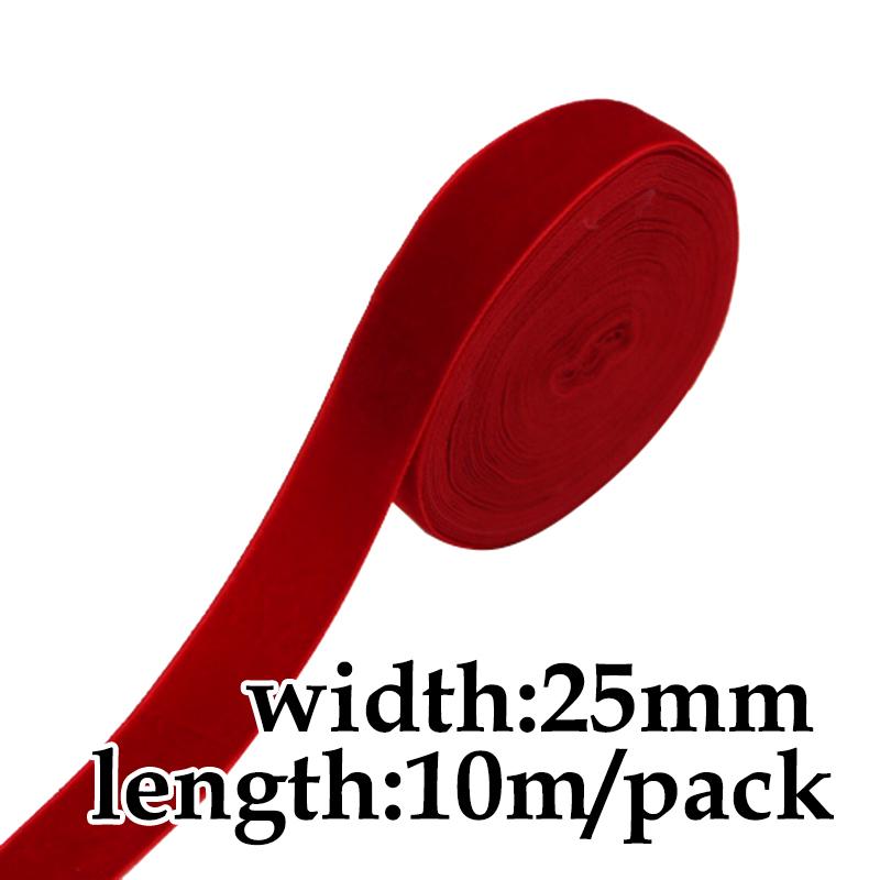 (10 Meters/roll) 25mm Velvet Ribbon Wholesale Gift Wrapping Decoration Christmas Lace Ribbons Handmade Holiday Party Decoration