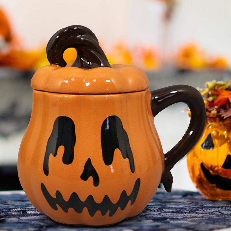 Pumpkin Cup For Kids 350ml Cartoon Pumpkin Ceramic Coffee Cup Handle Design Tabletop Drinkware For Milk Hot Drink Tea And Coffee