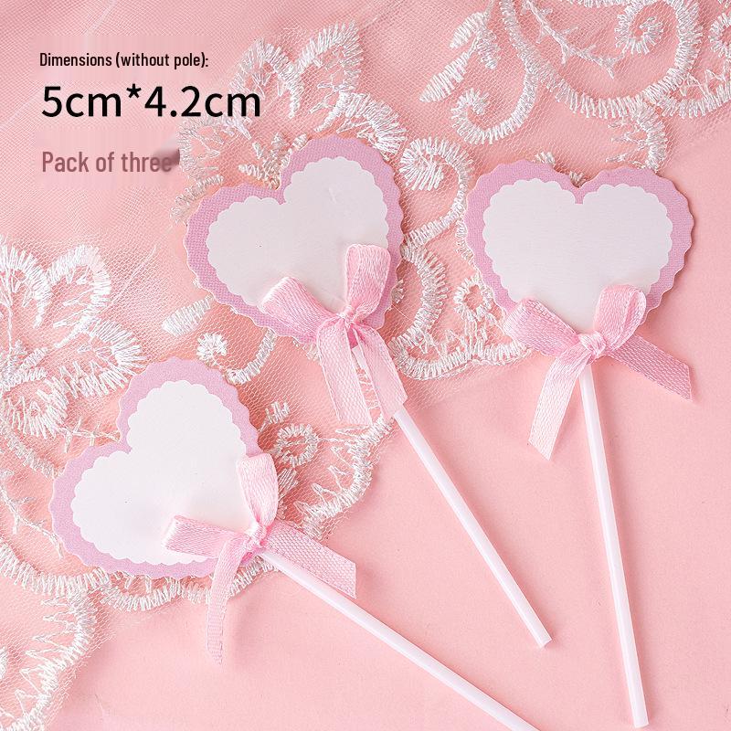 Writable Birthday Cake Decoration Bow with Blessings Card