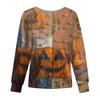 Women's Casual Fashion Long Sleeve Standing Collar Single Breasted Halloween Print Workwear Jacket Tops