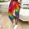 Summer Ladies Cashew Paisley Printed Sweatpants Loose Fit Drawstring Joggers Elastic Cuff Daily Casual Pants