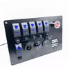 6-Position Rocker Switch Panel with USB Charger & 12V Power Socket for Vehicles