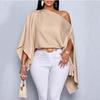 Dames Casual Off Shoulder Losse Vleermuismouw Effen Kleur Elegante Blouse