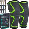 MODVEL Knee Compression Sleeves Tennis Support, 2-Pack (Unisex) Running, Sports, Hiking, Basketball,