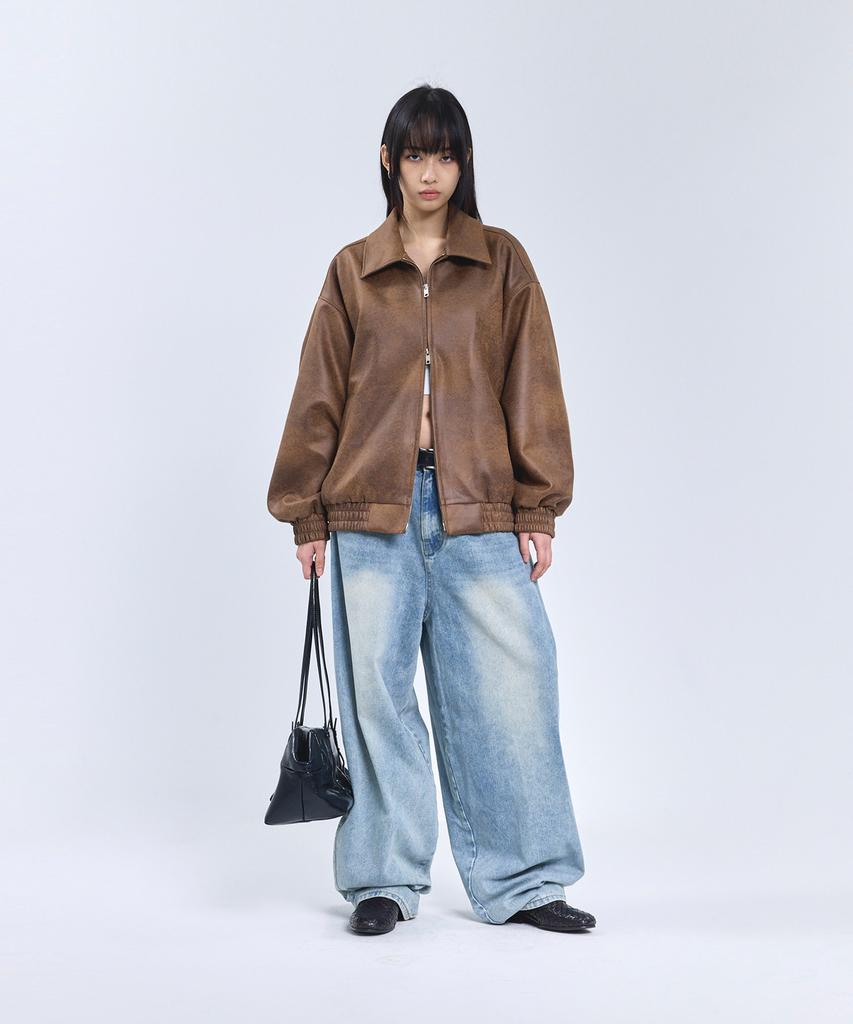 Standarderror 87-Stan009 [Renewal] Standard Blouson Suede Jacket Crack Brown (C Type)
