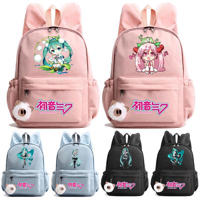 Anime Cartoon Hatsune Miku Printed Backpack for Teenger Children Student Schoolbag Girl Kid Gift Women Large Capacity Waterproof Travel Bag Rucksak