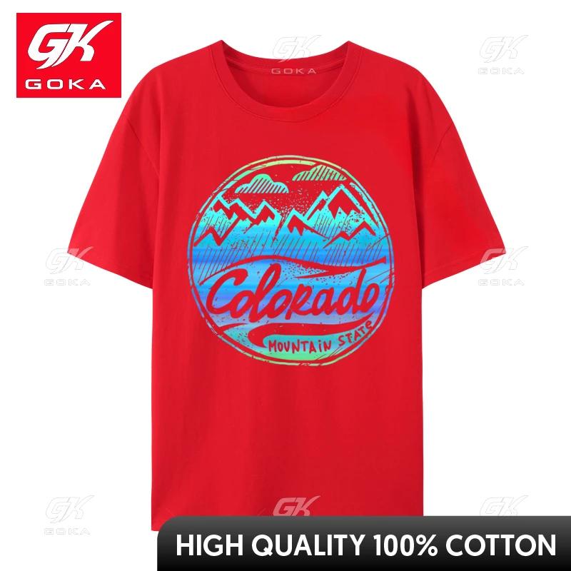 Colorado Mountain State Retro Vintage Colorado Print TShirt Autumn Tops Shirt Oversized Cotton Fabric Casual Tops Tees S