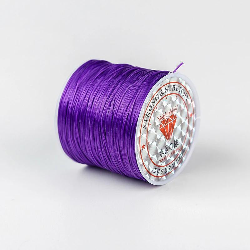 50Meters 0.8mm Elastic Thread Round Crystal Line Nylon Rubber Stretchy Cord Elastic Rope for Jewelry Making Beading Bracelet