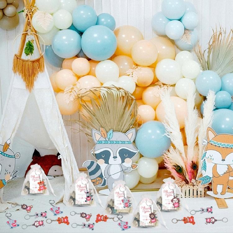 Baby Shower Keychains with Organza Bags Thank You Tages Jungle Animals Keychains Zoos Animal Keychains Keyrings Gifts