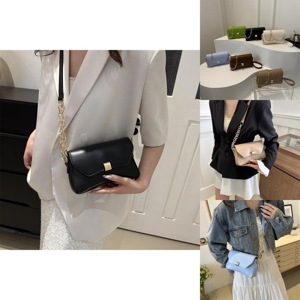 Summer 2024 Fashionable Chain Shoulder Bag With Lock Buckle Small Square Bag