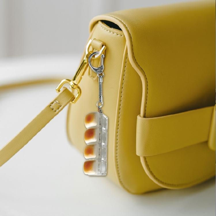 Whimsical Bread Shaped Keychain Jewelry Accessory PVC Construction Compact Decoration For Keys Bags Enthusiasts