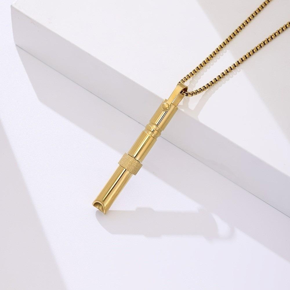 Fashion Mindfulness Training Whistle Stainless Steel Rotatable Yoga Portable Stress Relief Jewelry Accessories