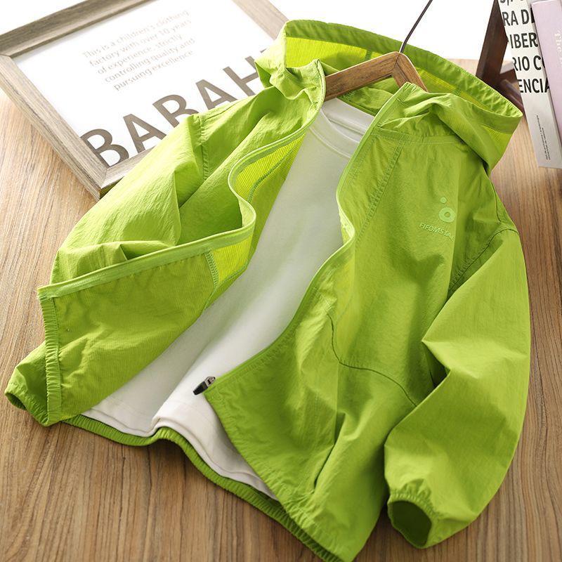 Boys  Lightweight UV Protection Summer Jacket - Breathable and Trendy Outdoor Wear 110