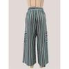 Women's pants summer striped straight pants drawstring wide-leg beach casual pants