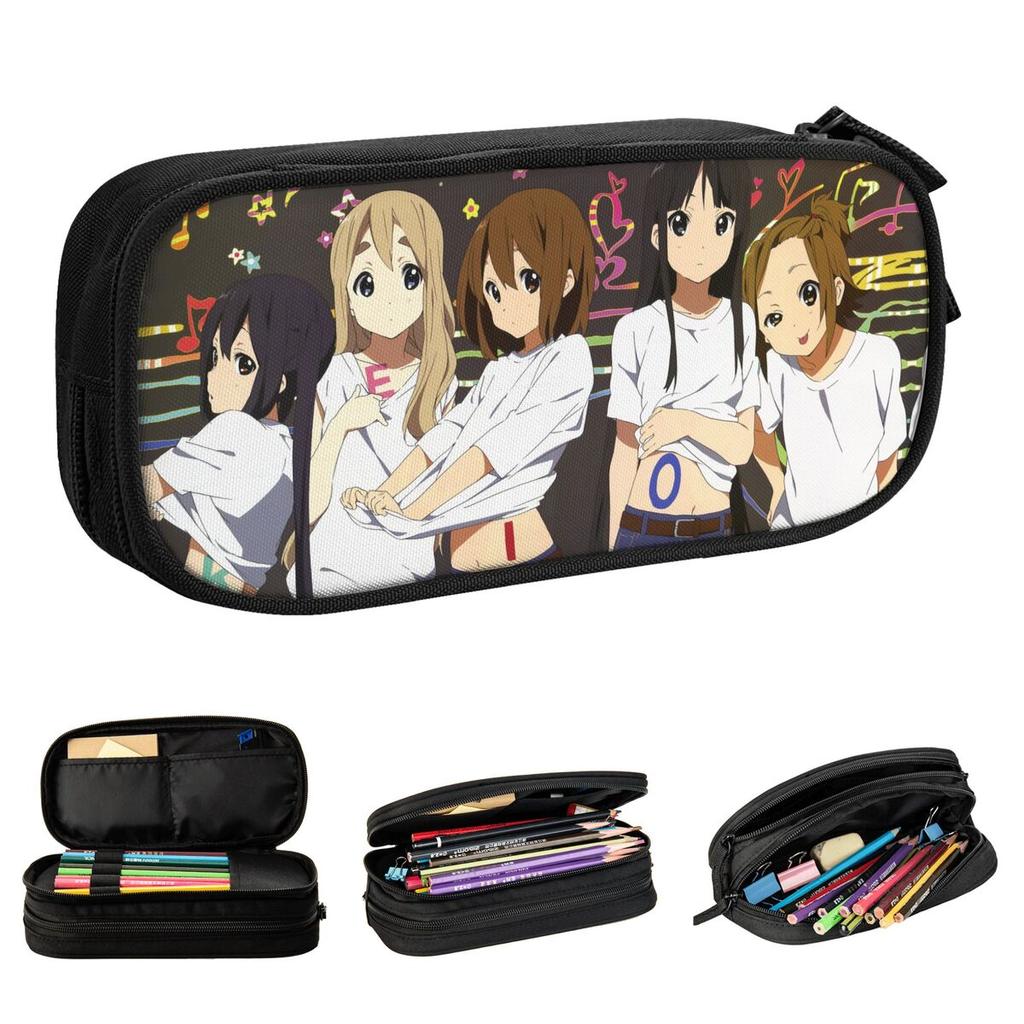 K-On! Anime Pencil Cases Classic Cute Girl Yui Mio Azusa Pen Holder Bag Girls Boys Large Storage Office Gifts Pencilcases
