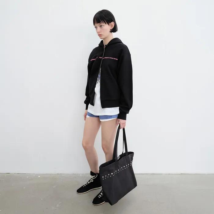 Studded Canvas Bag (Charcoal)