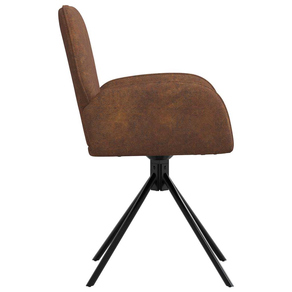 Swivel Chair Dining Room 2 Pcs Artificial Suede Brown 54 X 55 X 86 Cm