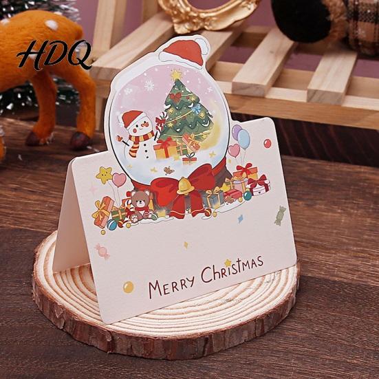 Holiday Souvenirs 10 Pcs 3D Christmas Greeting Card Cute Tree Santa Snowman Claus Cards Wreath Design for Festive Messages Wishes