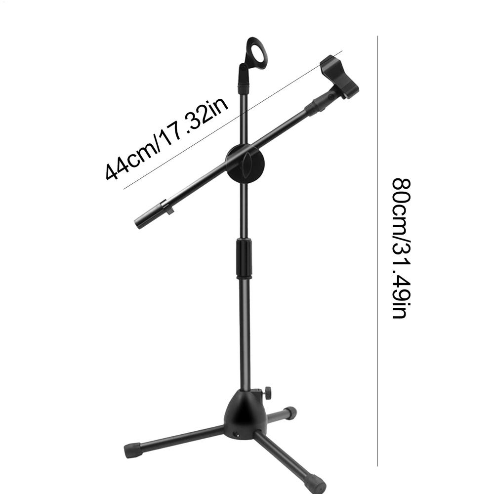 

Tripod Boom Microphone Stand With Mic Clip Cell Phone And Microphone Not Included Collapsibles And Lightweight, Arms Adjustable чорний