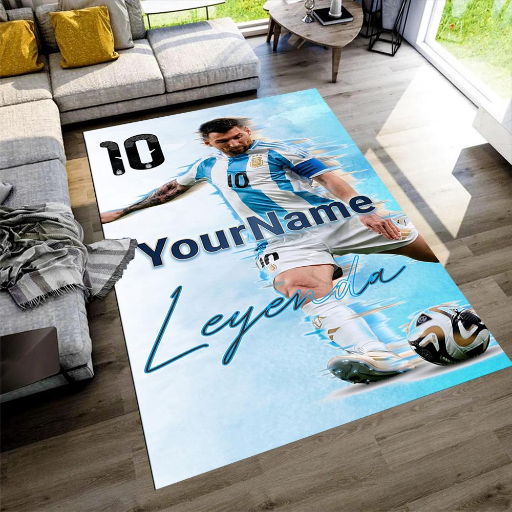 Messi Customizable Name Floor Mat Design for Hallway Bedrooms Outdoor Playrooms Antislip Carpet Office home decor Wedding Party Gift