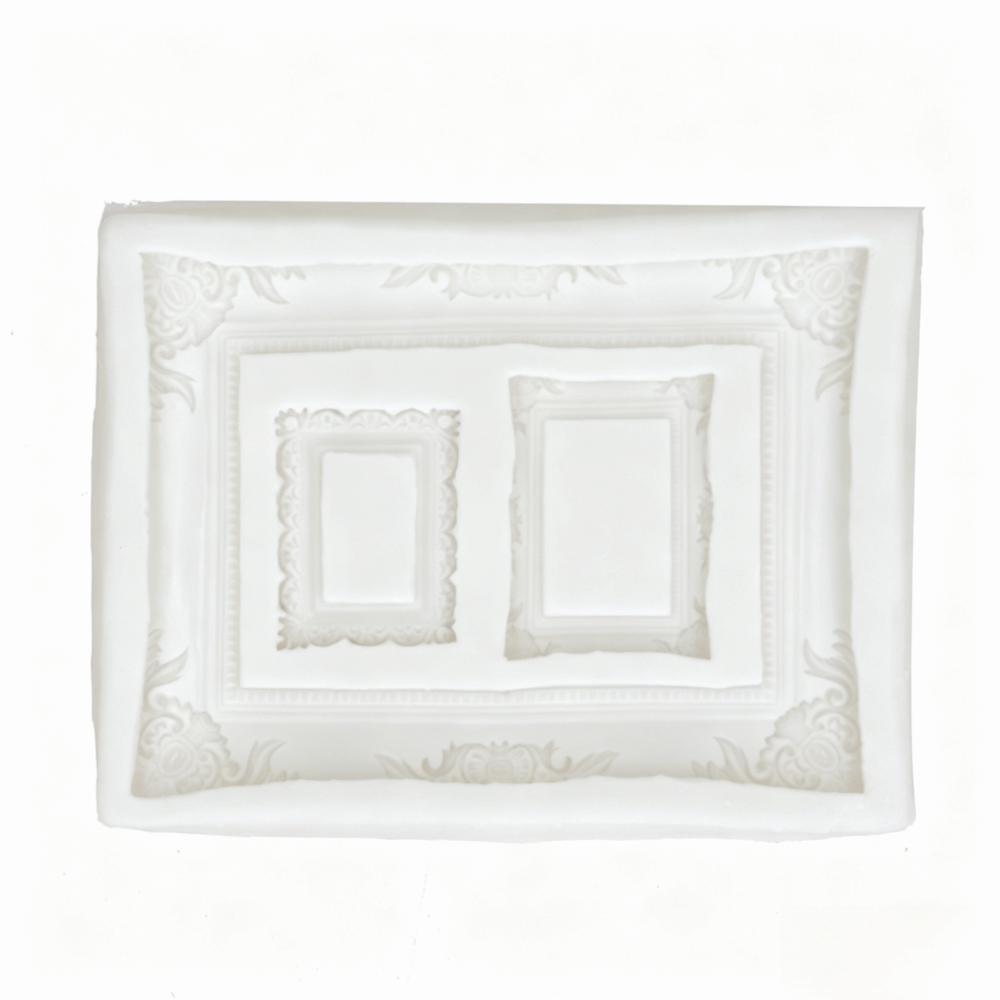 Nested Frame Cavities Silicone Photo Frame Mold Food-Grade Silicone Photo Frame Mould Polymer Clay белый