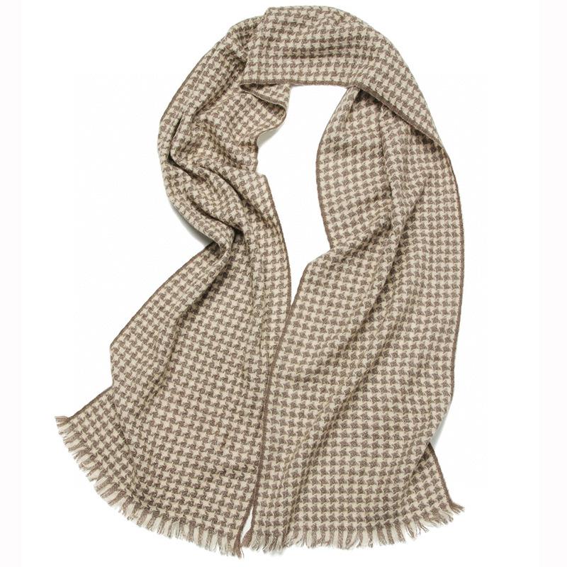 Women's 100% Pure Cashmere Houndstooth Scarf: Versatile, Warm, and Stylish Neck Gaiter