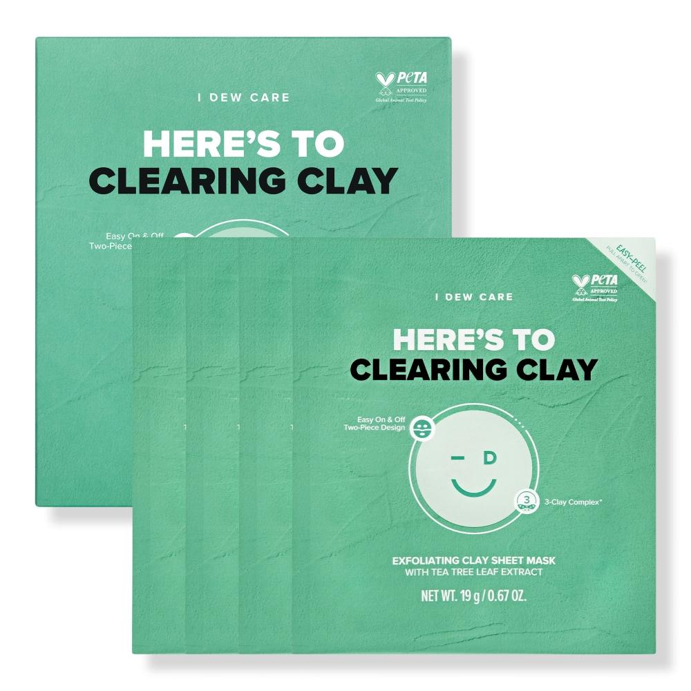 

I Dew Care Here S To ClearIng Clay Exfoliating Sheet Mask 4 шт.