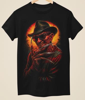 Evil Horror Freddy Kruger Halloween Printed Unisex Black TShirt (H0011)