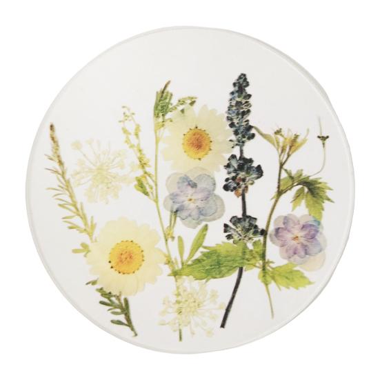 

2D Cute Flower Drink Coasters Vintage Floral Coasters for Wedding Birthday Table Decor Reusable Round Kitchen Utensils for Dining Cups синій