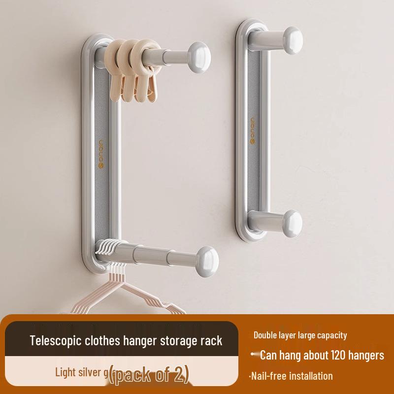 Wall-Mounted Clothes Rack for Balcony & Household Drying, Hanging, and Storage