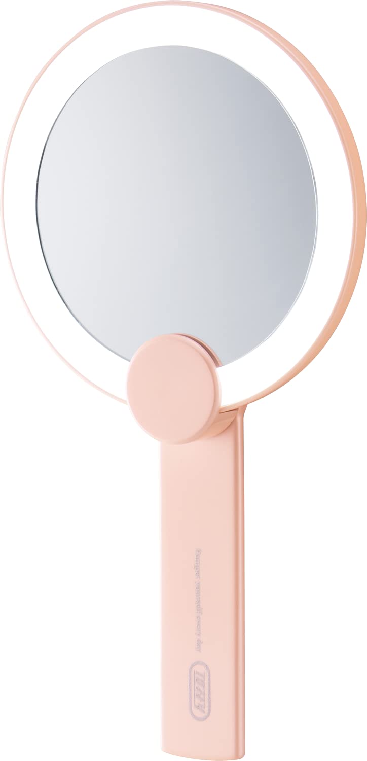 

Toffy Beauty LED Handheld Stand Mirror with LED Handheld or Standing Includes Pink & TB06-LM4 Light, 2-Way, Mirror, Compact, Pouch, (TB06-LM4-PK) розовый