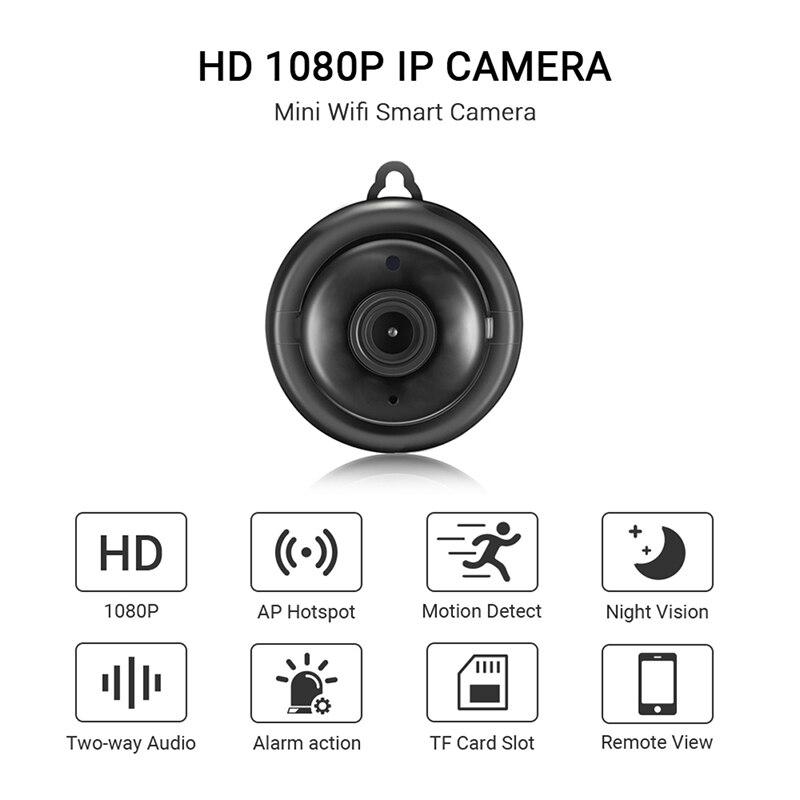 

V380 Міні Wifi IP HD 1080P Бездротова внутрішня камера Нічне бачення Двосторонній аудіо Виявлення руху Домашня безпека Дитячий монітор