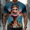 Funny Cartoon Character 3D Print Men's T Shirt Casual O-neck Loose Short Sleeve Tops Hip Hop Trend Street Tees Summer T-shirts