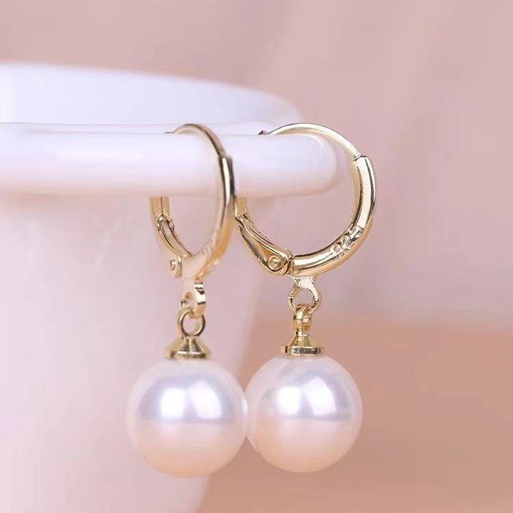 2025 Trendy White Faux Pearl Earrings: High-End Studs & Ear Clips for Women