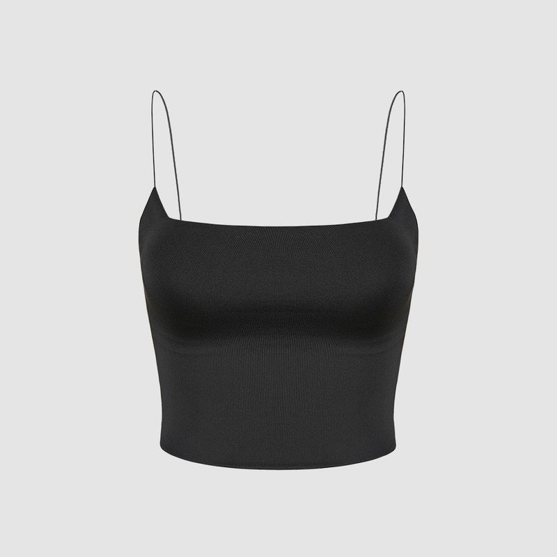 

Мода Женский Чистое Желание Легче всего для Сочетания Однотонный Слинг Плоский Жилет Съемный с Нагрудной Подушечкой Базовые Топы Закрытая Грудь Верхняя Одежда Black S