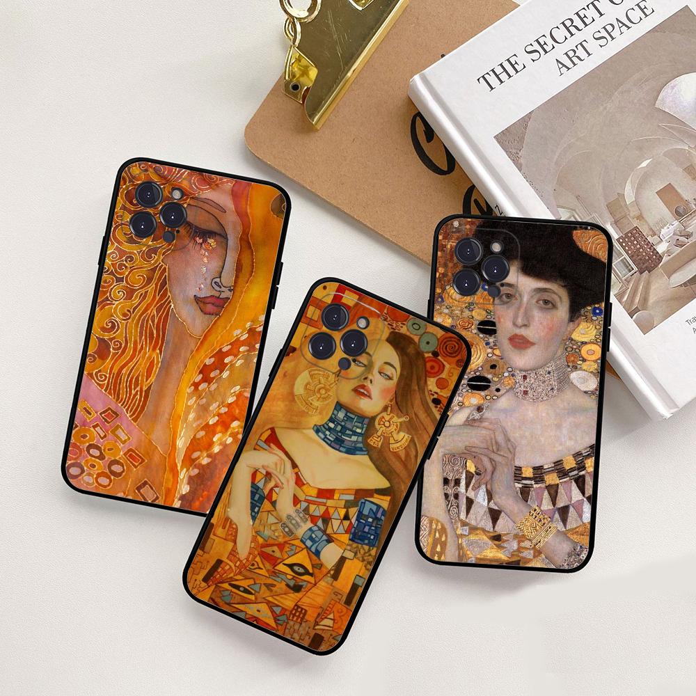 Gustav Klimt Portraits Phone Case For IPhone 16 15 14 13 12 Mini 11 Pro XS Max X XR SE 6 7 8 Plus Soft Silicone Cover