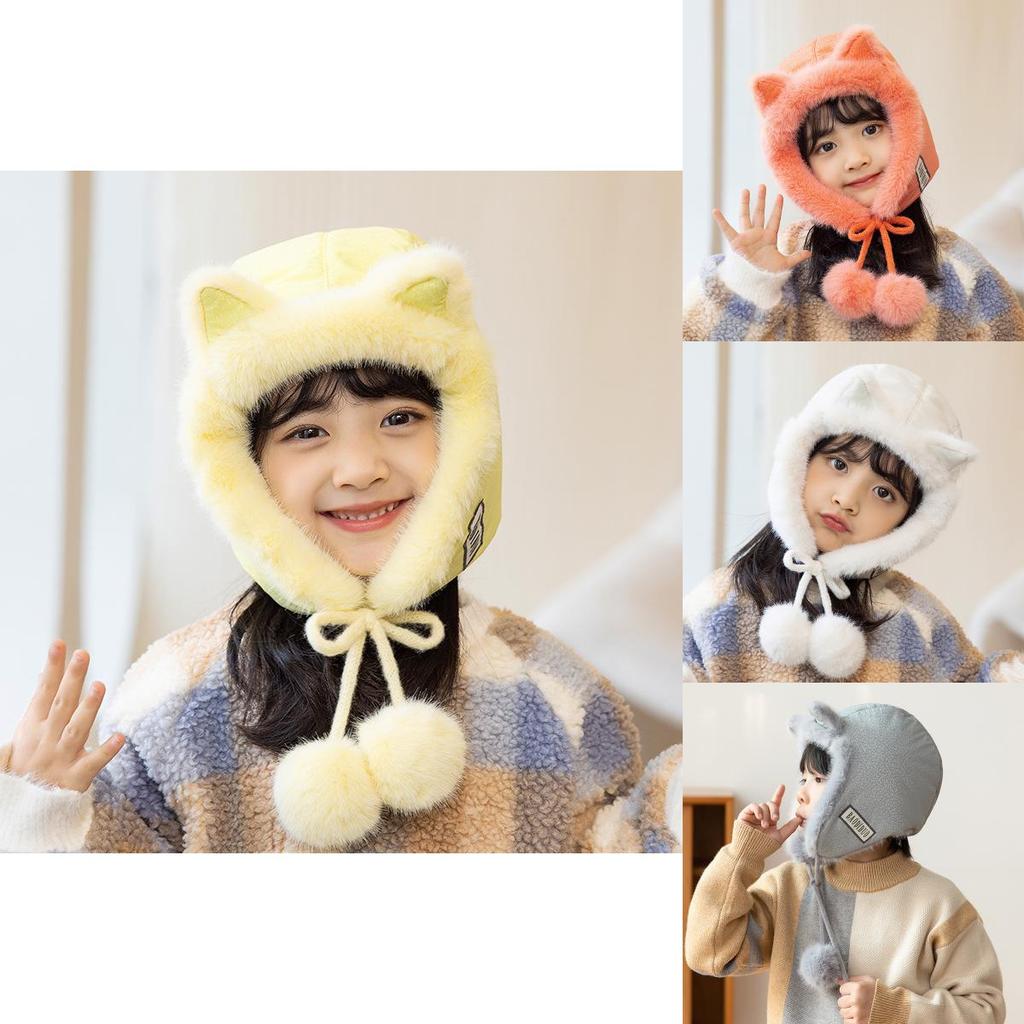 Childrens Winter Cotton Cap With Plush Lining For Cold Weather Play And Outdoor Activities