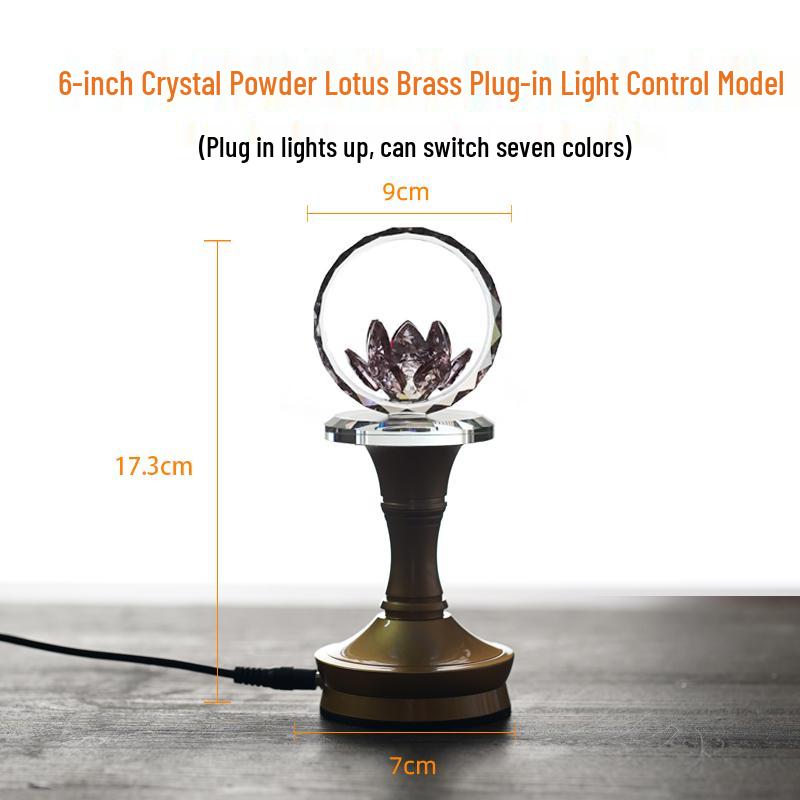 2025 Rechargeable Pink Crystal Lotus LED Buddha Night Lamp