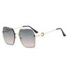 Gradient Women's Retro Sunglasses, Rimless Cut-Edge, High-End Look, Slimming Design.